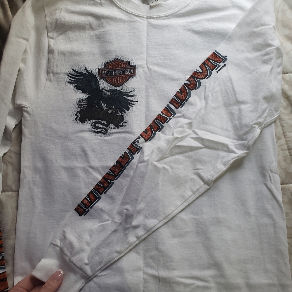 Harley Davidson long sleeve tshirt, white, small